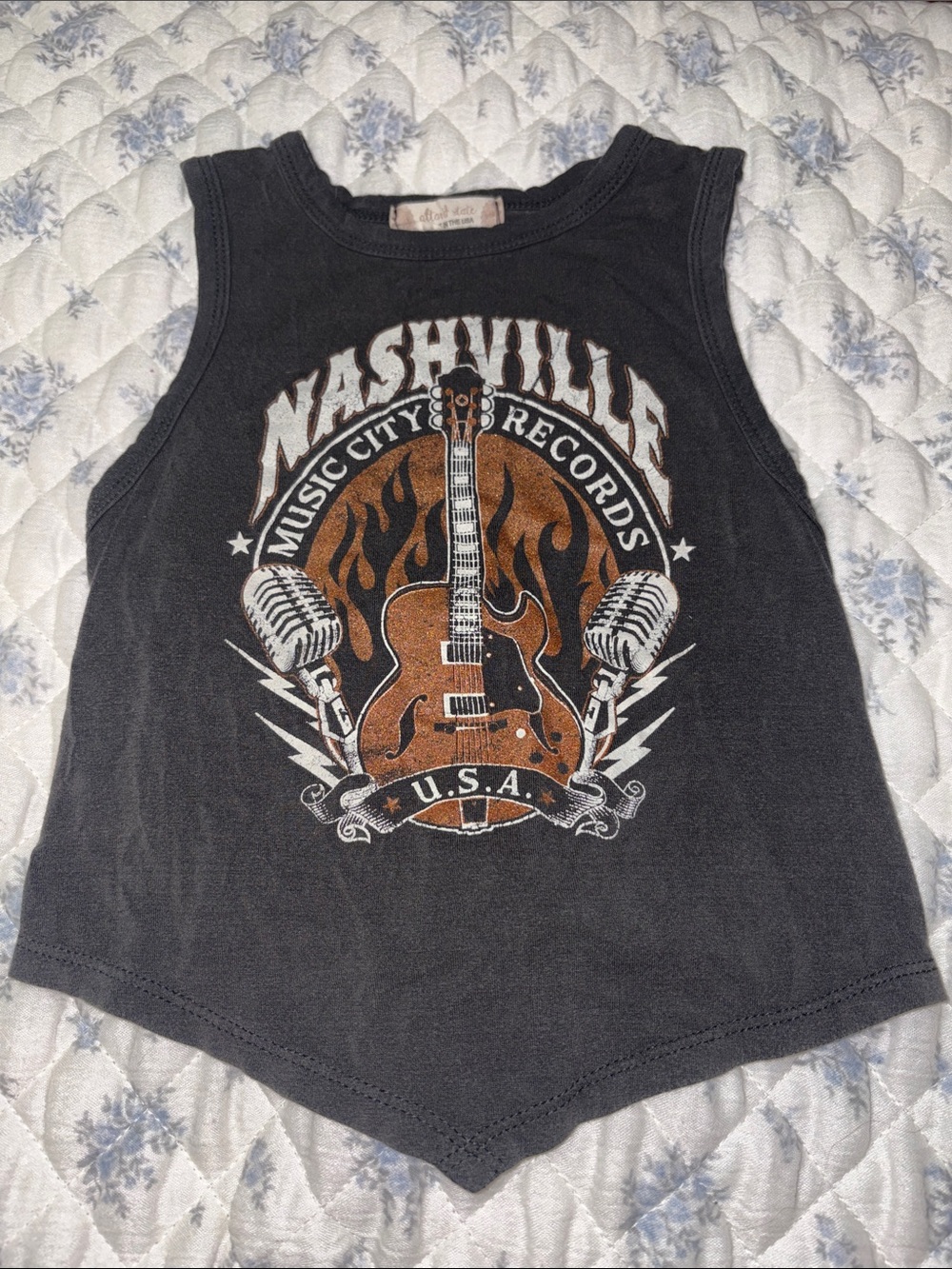 Altar’d State Nashville Music City Records Graphic Tank - Black & Brown Guitar